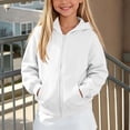 thumbnail image 2 of Hudaneo Girls Zip Up Hoodie Y2K Full Zip Fleece Jacket with Pockets Fall Winter Fashion, 5-14 Years, 2 of 8