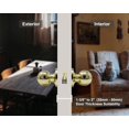 thumbnail image 3 of Entry Door knob with Lock  One Key-Way Entrance Door Knob Entry with Key Handle   Ball (Entry with Key  Polished Brass), 3 of 7