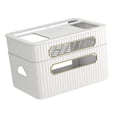 thumbnail image 1 of Router Rack Large Capacity Cord Arrangement Box Office Desktop Organizer Shelves White 2 Tier, 1 of 8