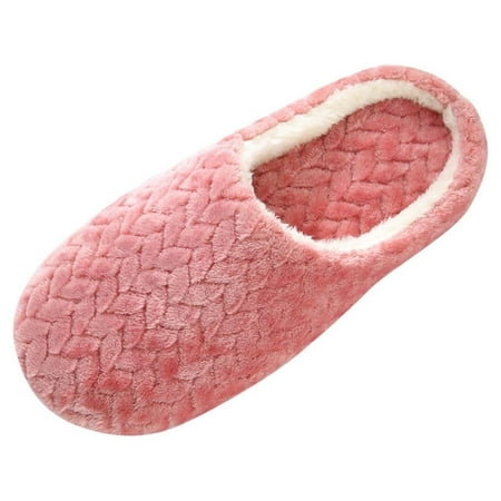 

Chiccall Winter Warm Slippers Comfy Rhombus Pattern Faux Fur House Shoes Scuff Memory Foam Slip on Anti-Skid Sole Indoor Outdoor House Slippers for Women and Girls on Clearance-38/39