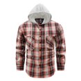 thumbnail image 5 of YODETEY Men’s Hooded Plaid Flannel Shirt Jacket, Midweight Casual Long Sleeve Plaid Shacket, Big and Tall ,Size M-4XL, 5 of 7