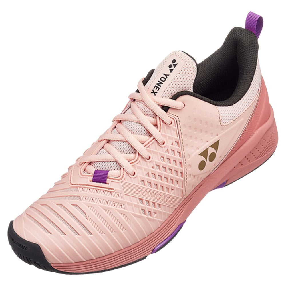 YONEX Womens Sonicage 3 Tennis Shoes Pink Beige, 6.5