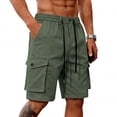 thumbnail image 2 of Men's Survivor Belted Cargo Short-Reg Men's Heavy Duty Cargo Shorts with Adjustable Belt Loop and Multiple Pockets, Durable Cotton Blend for All Day Wear Army Green L, 2 of 8
