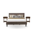 thumbnail image 2 of East West Furniture Kendall 3-Piece Wood King Bedroom Set in Brown/Walnut, 2 of 9