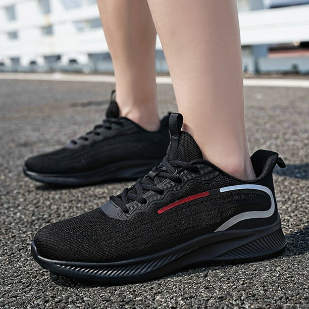 Black non slip running shoes discount