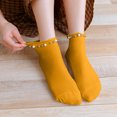 thumbnail image 2 of Uooqdmx Ankle Socks for Women, Short Socks for Women, Breathable Socks Women, Cotton Socks for Women, Ruffle Socks, Yellow One Size, 2 of 7