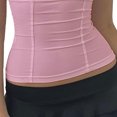 thumbnail image 4 of Top de tubo sin mangas para mujer, top de tubo sin tirantes, transpirable, informal, minimalista, para niñas, rosa, L, 4 of 6