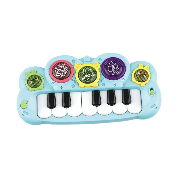 Piano de juguete para bebé, teclado iluminado, música, juguete para bebé, juguete Musical educativo portátil para niños de 3, 4, 5 y 6 años, regalos Azul