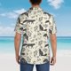thumbnail image 4 of Fotbe Vintage Moon Fox Camisa Hawaiana para Hombre Unisex – Camisa Casual de Verano con Botones de Manga Corta de Algodón y Lino,Small, 4 of 7