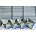 thumbnail image 2 of Ambesonne Nature Throw Pillow Cover 4 Pack, River Bridge Town Trees, 16", Green Blue, 2 of 5