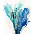 thumbnail image 2 of PI Studio 12x14 White Modern Wood Framed Museum Art Print Titled - Blue Paint Fan I, 2 of 4