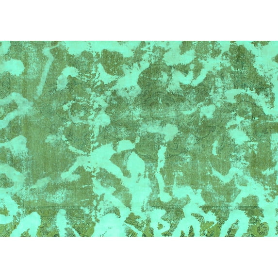 Ahgly Company Indoor Rectangle Abstract Turquoise Blue Modern Area Rugs, 5' x 8'