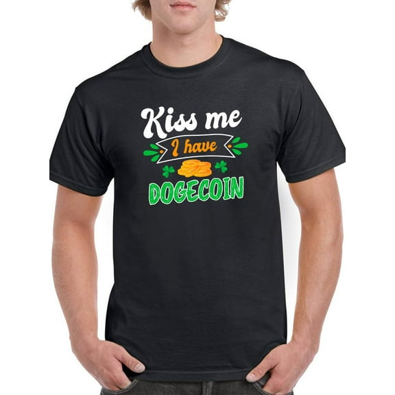 Kiss Me I Have Dogecoin T-Shirt Men -Image by Shutterstock, Male x-Large