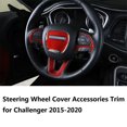 thumbnail image 2 of Accesorios de cubierta de volante 2015-2020, moldura de fibra roja, 2 of 5