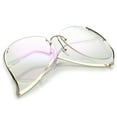 thumbnail image 4 of Women's Rimless Curved Metal Arms Round Clear Lens Oversize Eyeglasses 67mm (Gold / Clear), 4 of 4