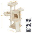 thumbnail image 3 of Yaheetech 42″H Big Condo Cat Tree with Scratching Post for Kittens, Beige, 3 of 11