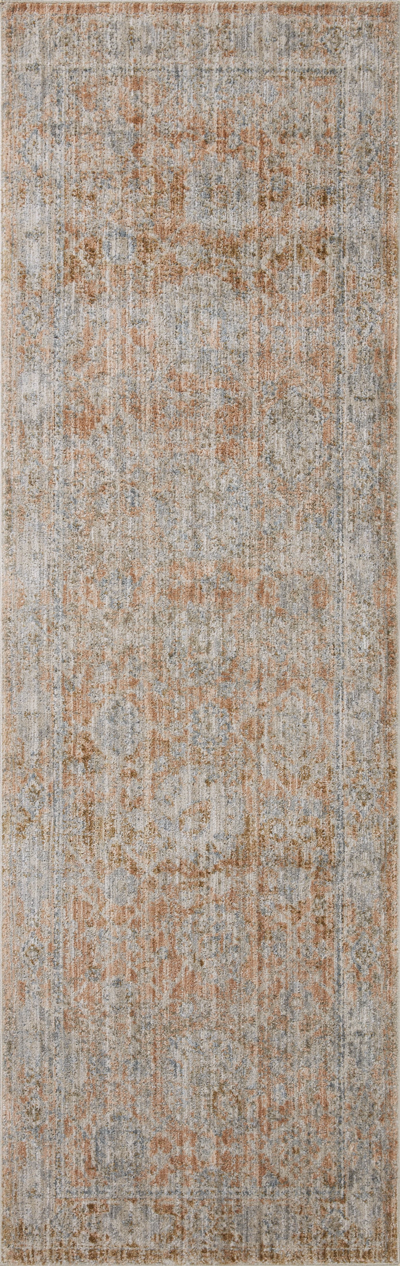 Jean Stoffer x Loloi Katherine Terracotta / Smoke 5'-3" x 5'-3" Round Accent Rug