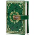 thumbnail image 2 of Vintage Leather Journal Notebook with Combination Lock, A5 Embossed Flower Secret Diary Ruled Lined Paper for Writing, Gift for Women Girls Children (Green), 2 of 4