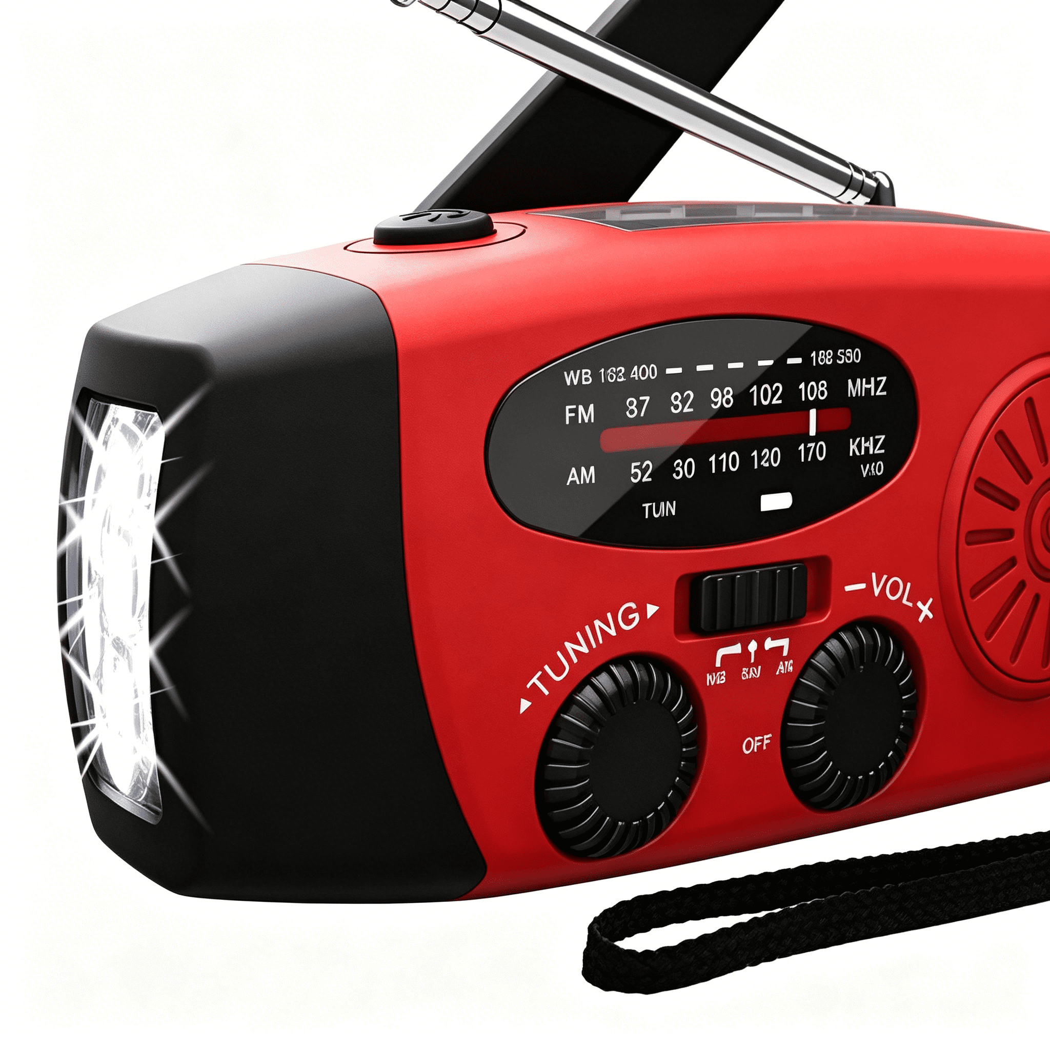 GJX 2026 New Emergency Solar Hand Crank Dynamo Weather Radio Led Flashlight Charger for Camping,Hiking,Emergency,Travel,Outdoor