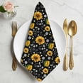 thumbnail image 2 of Black Yellow Sunflower Cloth Napkins, Summer Botanical Farmhouse Floral Washable and Reusable Dinner Napkins Set of 4, Table Napkin for Kitchen Party Birthday Wedding Hotel Housewarming 20"x20", 2 of 9