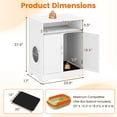 thumbnail image 3 of Gymax Wooden Cat Litter Box Enclosure w/ Easy Cleaning Litter Mat Storage Compartment, 3 of 10