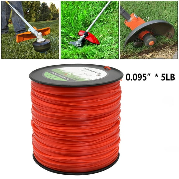 Max Motosports 1PC 5lb .095(2.4mm) Red Square Shape Commercial String Trimmer Line for Echo Stihl RedMax More Nylon String Weed Trimmer Line