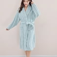 thumbnail image 5 of Women’s Thick Fleece Bathrobe Warm Plush Flannel Robe Soft Long Sleepwear Cozy Belted Winter Loungewear, 5 of 5