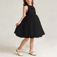 thumbnail image 2 of Tranfacy Robes d'Été pour Ados Enfants Sans Manches Couleur Unie Col Rond Style à Bretelles en Maille Été pour Ados Enfants, 2 of 5