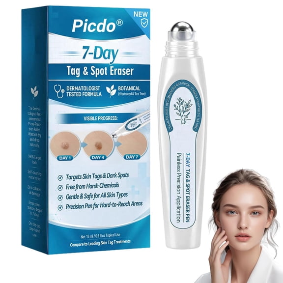 7 Day Spot and Tag Remover Pen, Beauty Rollerball Skin Care Applicator for All Skin Types, 1 Pack