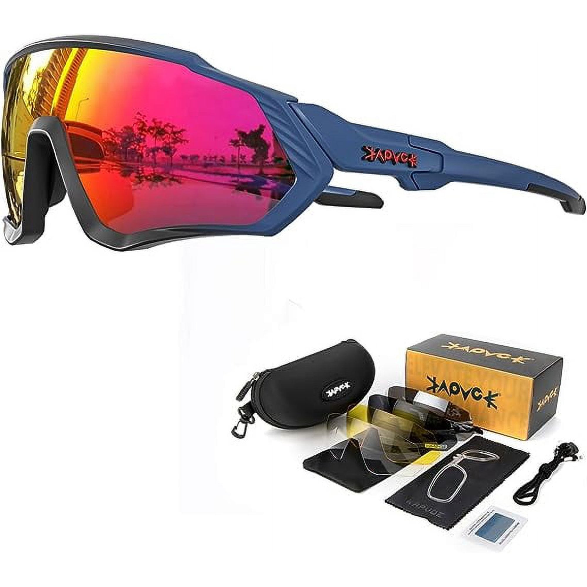 KAPVOE Cycling Glasses Polarized Sports Sunglasses MTB Mountain Bike Eyewear Men Women Road Bicycle BMX Running Fishing Golf Walmart Business Supplies