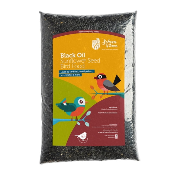 Schoen Farms Graines de Tournesol à l'Huile Noire &acirc;?? Sac de 2,27 kg &acirc;?? Nourriture pour Oiseaux Sauvages pour Mésanges, Cardinaux, Geais et Chardonnerets &acirc;?? Cultivé i
