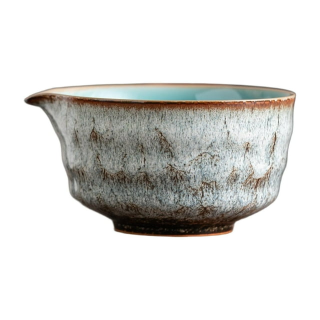 Tnarru Ceramic Matcha Tea Bowl Traditional Porcelain Tea Bowl for Kitchen Tea House Gray
