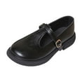 thumbnail image 3 of Msgweeeg Comfortable Sandals for Women Flats Women's Fashionable Casual Versatile Loafers Breathable Solid Color Round Toe Flat Soft Sole One-Strap Leather Shoes, 3 of 10