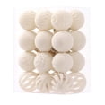 thumbnail image 2 of Eolstice Christmas Ball Ornaments, 24 Pcs Flocked Velvet Shatterproof Baubles, Wavy Embossed Solid And Hollow Cut, For Christmas Tree Holiday Decor, 2 of 5