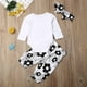 thumbnail image 4 of Conjunto de ropa para niña bebé Mameluco de manga larga + Pantalones florales + Diadema (3-6M) Likrtyny Para estrenar, 4 of 9