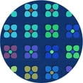 thumbnail image 1 of Ahgly Company Machine Washable Indoor Round Transitional Blue Ivy Blue Area Rugs, 4' Round, 1 of 7