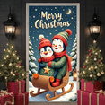 thumbnail image 5 of Snowman Banner Winter Welcome Decoration Christmas Snowflake Polyester Fabric Sign for Holiday Party Indoor Outdoor, 5 of 9