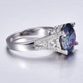 thumbnail image 3 of Women's 925 Sterling Silver 10.5ct Round Cut Created Mystic Rainbow Topaz Cubic Zirconia CZ Solitaire Engagement Ring, 3 of 4