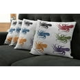 thumbnail image 5 of Ambesonne Octopus Throw Pillow Cover 4 Pack, Grunge Underwater Life, 24", Burgundy Green Black, 5 of 5