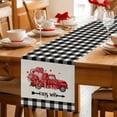 thumbnail image 5 of Valentine's Day Table Runner - 108 Inch Long Red Truck Loves Buffalo Plaid Romantic Beige Cotton and Linen Blended Dress Scarves Farmhouse Table Runner for Kitchen Dining, Coffee Table, 13" x 108", 5 of 8