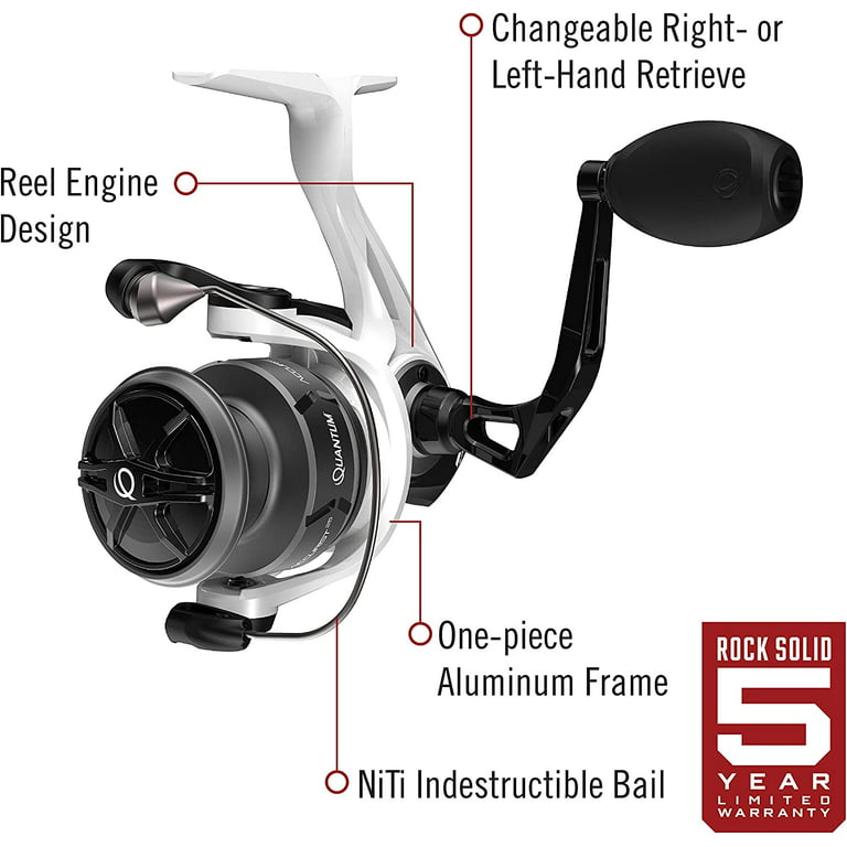 Quantum Accurist Spinning Fishing Reel, Size 30 Reel, Changeable Right- or  Left-Hand Retrieve, Oversized Non-Slip Handle Knob and Continuous