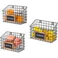 thumbnail image 3 of MyGift 3 Piece Wall Mounted Wire Baskets with Chalkboard Labels, Black, 3 of 5