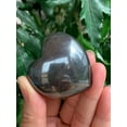 thumbnail image 3 of Hematite Gemstone Hearts, Polished Hematite Puffy Hearts, Hematite Palm Stone, Hematite Heart (1 Heart), 3 of 8