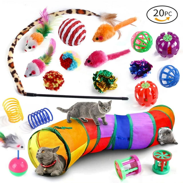 Juguetes para gatitos NikouMX 20 piezas túnel arcoíris juguetes interactivos