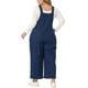 thumbnail image 3 of Overoles de mezclilla para mujer de tallas grandes Agnes Orinda, pantalones con tirantes ajustables, mono casual elástico 3X azul oscuro, 3 of 6