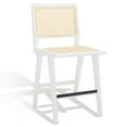thumbnail image 5 of SAFAVIEH Couture Hattie Square Mid Back Counter Stool, White/Natural, 5 of 13