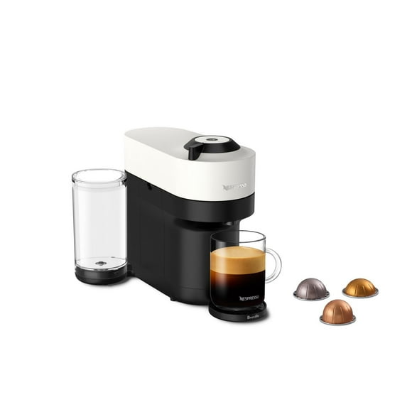 Machine à café et espresso Nespresso Vertuo Pop+ par Breville, Blanc Petite machine. Goût inoubliable.
