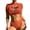 D127/Orange, variant on Bikini Sets For Women Fashion Bikini Split Print Three Piece Net Red Sun Screen Binding Beach Swimsuit Beach Swimwear