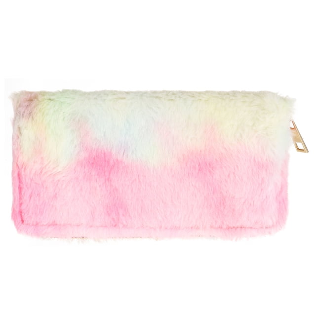EeaseCA 1Pc Creative Wallet Comfortable Plush Wallet Women Purse Zippered Handbag