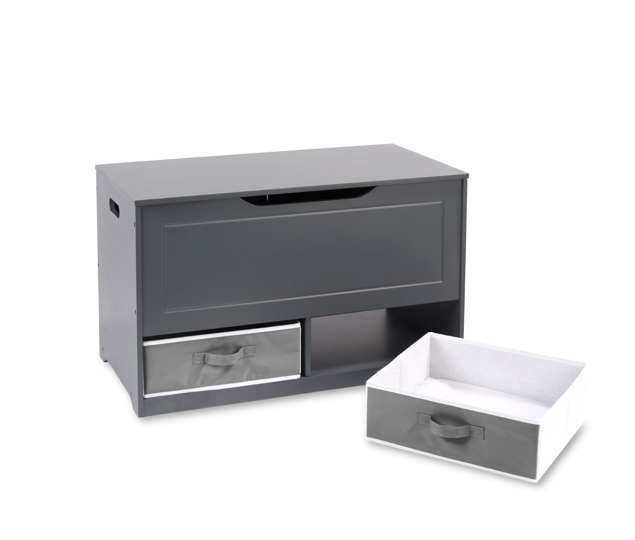 Badger Basket Children's Wooden Up & Down Toy Box and Storage Bench 3.8 Cu ft. - Charcoal